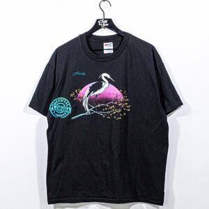 Florida Flamingo Nature Art T-Shirt Distressed XL VTG 90s Birds Retro Streetwear